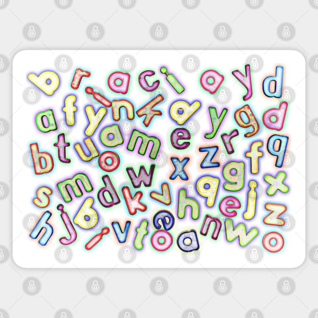 Jumbled Multi Coloured Letters Pastel Sticker by Russell102